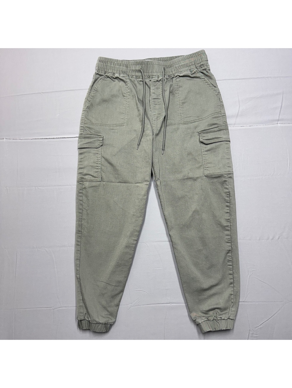 Telepatia Women Size 13 (29x25) Green Cargo Jogger Pants Utility Cotton Blend